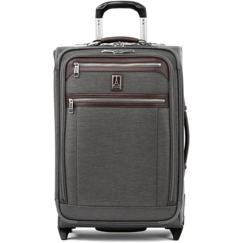 

Travelpro Platinum Elite Softside Expandable Carry on Luggage, USB Port, Vintage Grey,Carry-Ons