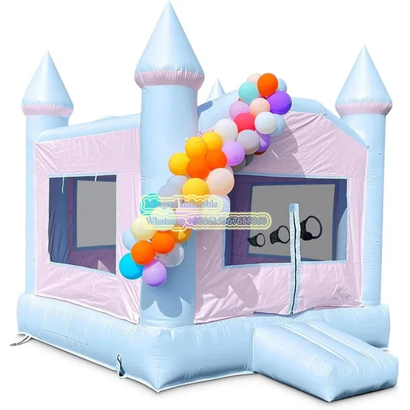 

Colorful Inflatable Wedding white Bounce House PVC Bouncy Castle/Bridal Bounce For kids jumper jumping bed Outdoor free air ship