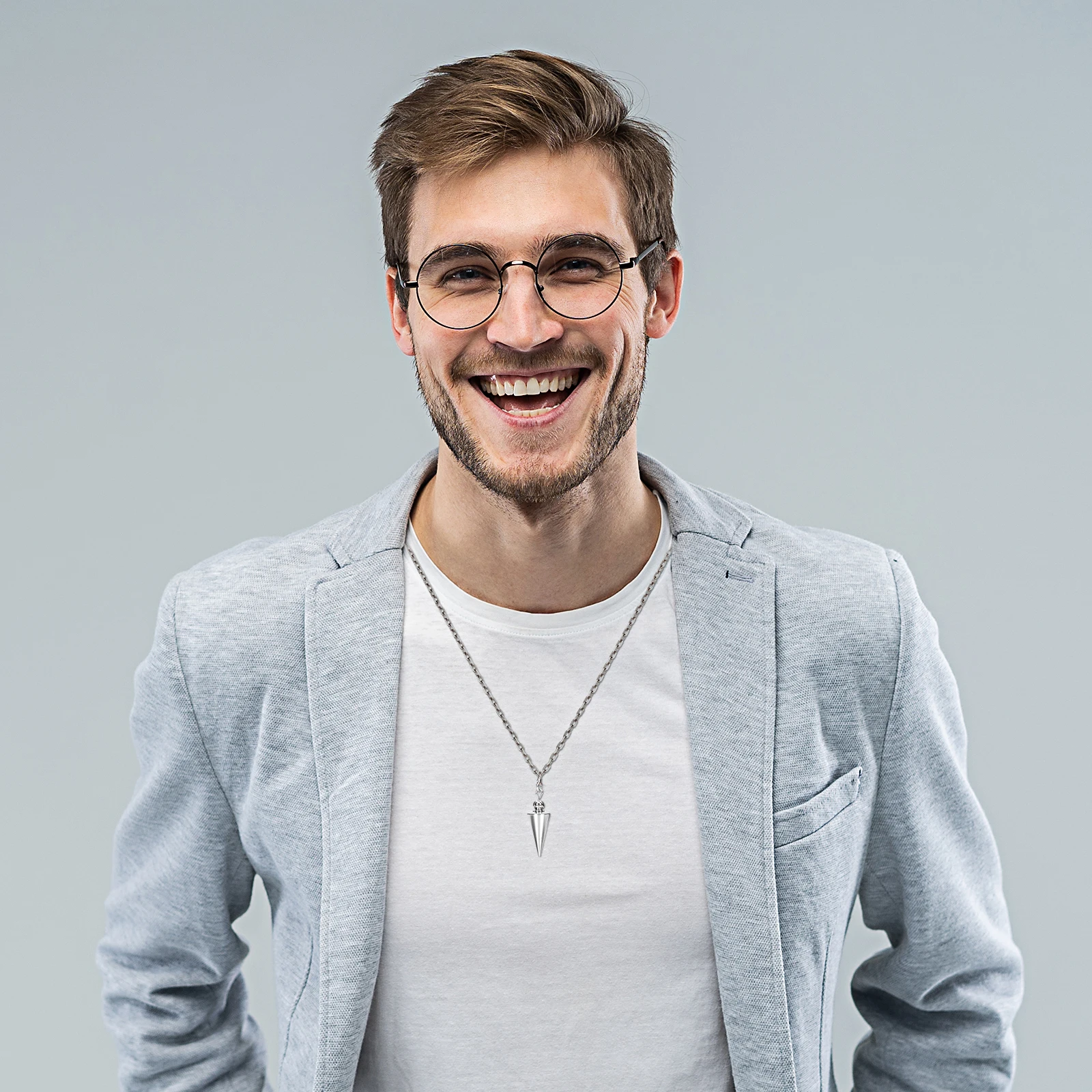 

Cone Pendulum Pendant Necklace Creative Alloy Neck Chain Jewelry Accessory Hip hop Birthday Gift Valentine Special