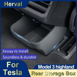 Herval For Tesla Model 3 Highland Rear Seat Storage Box Waterproof Backseat Storage Tray For Tesla New Model3+ Auto Accessories