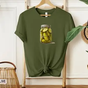 Women T Shirt Pickle Jar TShirt Cute Trendy Pickled Cucumber Lover Gift Graphic Tee Funny Canning Vintage Top Cotton Camisetas