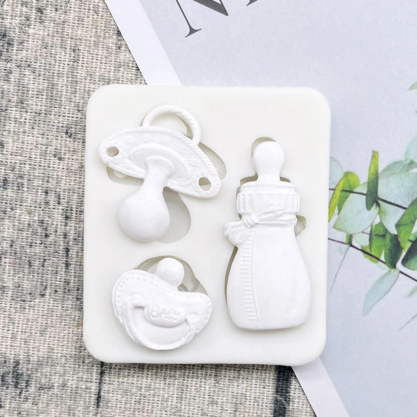 Baby Pacifier Feeding Bottle Silicone Sugarcraft Mold Resin Tools Cupcake Baking Mould Fondant Cake Decorating Tools