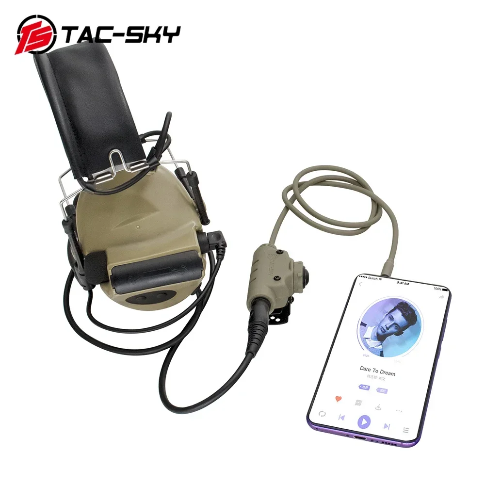 Tactical PTT Adapter U94 V2 PTT Push to Talk Phone PTT Plug 3.5mm Compatible with PELTOR COMTA FOR SORIDN Tactical Headset