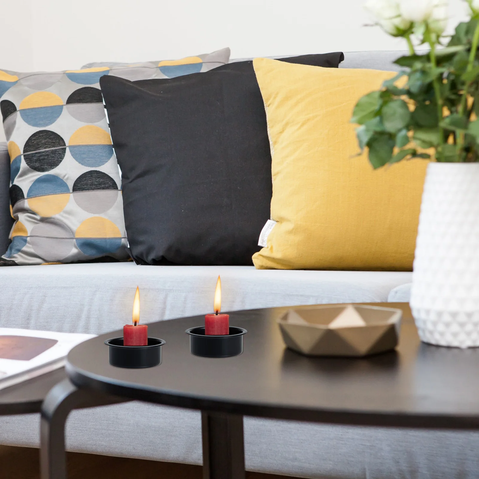 5 قطعة أصحاب خمر لعمود الشموع ريفي الحديد ديكور للطاولات حفل زفاف محور مزرعة نمط تقف #6