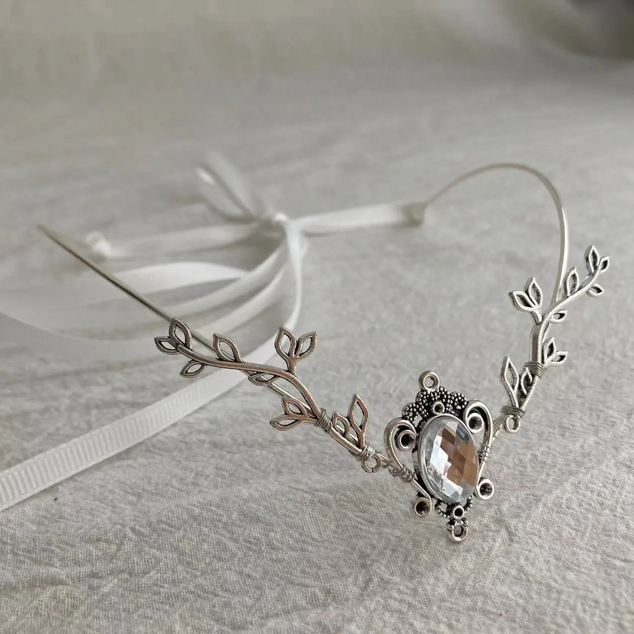 Braut Kopfschmuck Wald Elf Tiara Elfen Kopfschmuck Feenkrone Elventiara Elfenkrone Kreis Hochzeitskrone – Detail 7