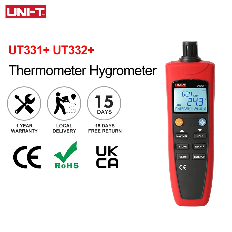 

UNI-T Digital Thermometer Hygrometer UT331+ UT332+ Temperature Humidity Meter For Factories -20°C~70°C
