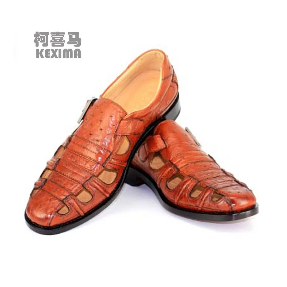 huliangzhishi new arrival men dress shoes male sandals men crocodile sandals leather sole