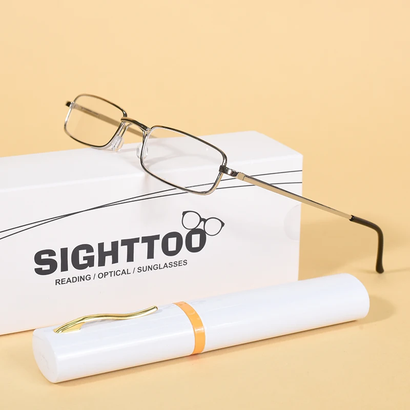 نظارات قراءة رفيعة خفيفة الوزن محمولة مع حافظة أنبوبية نظارات قارئ للرجال والنساء نظارات صغيرة الحجم #3