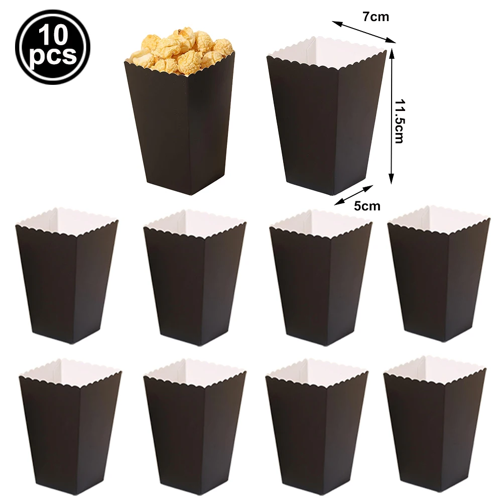 10Pcs Einfarbig Popcorn Boxen Einweg Papier Tasse Papier Lebensmittel Tabletts Geschenk Taschen Mit Griffen Hochzeit Party Baby Dusche liefert – Detail 5