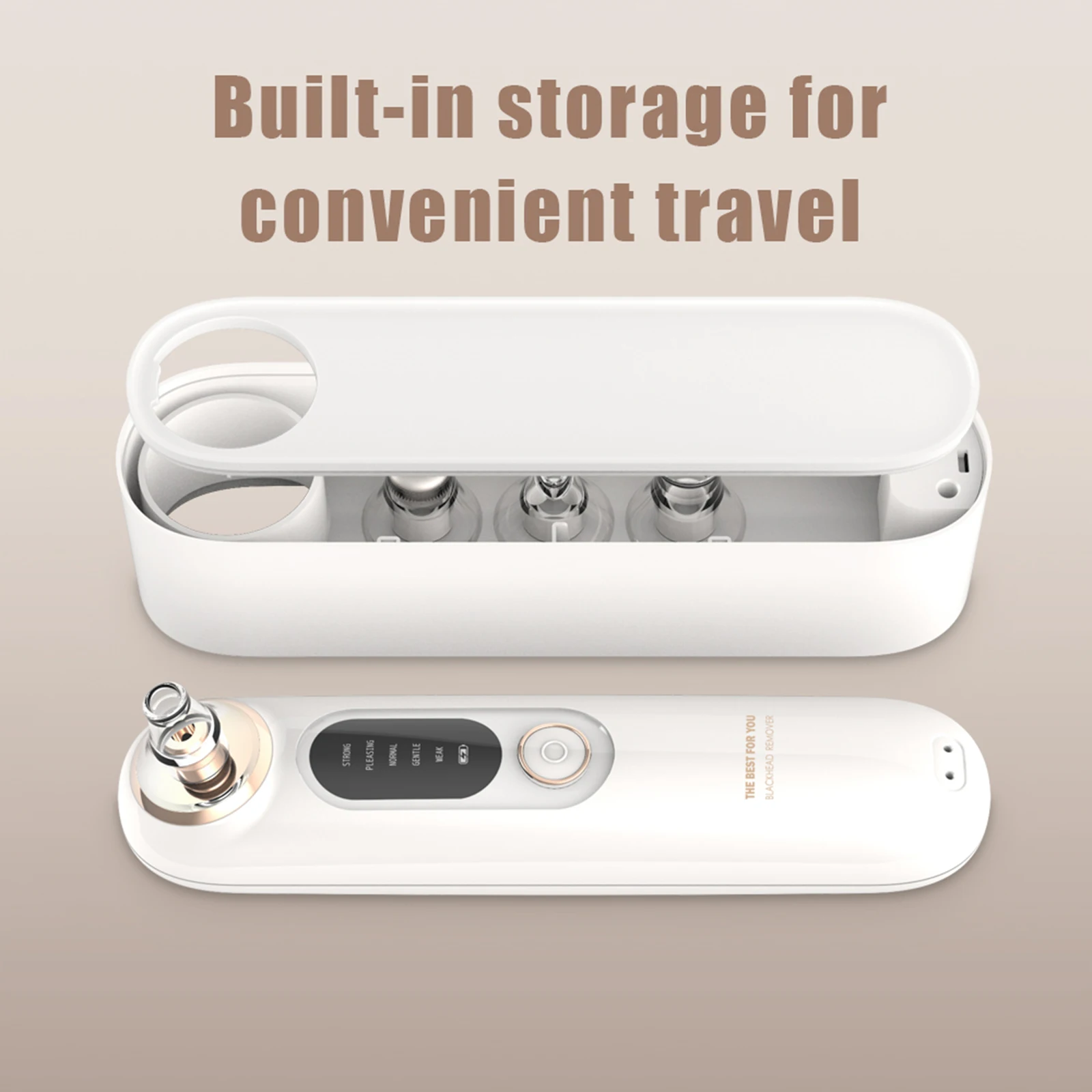 مكنسة كهربائية لإزالة الرؤوس السوداء لمسام الوجه ومستخرج الرؤوس السوداء 5 مستويات شفط قابلة للتعديل 3 مجسات طقم مكنسة كهربائية للمسام