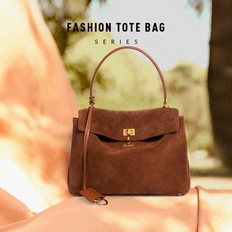 新しいマットレザートートバッグロデオ高品質スエードショルダーバッグメッセンジャー大容量通勤高級ハンドバッグ女性のバッグ