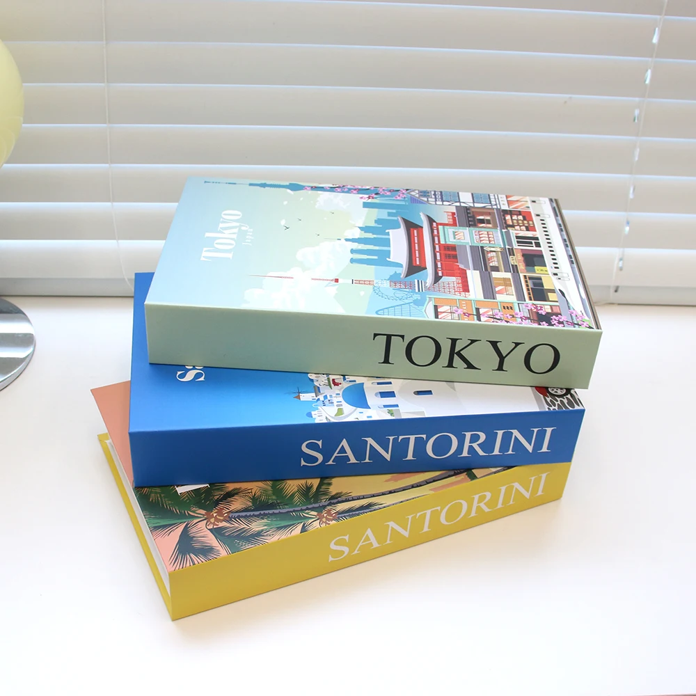 Vacation Style Fake Books for Decoration Creative Coffee Table Books Box Hotel Cafe Fashion Shop Villa Prop Books Shelf Decor