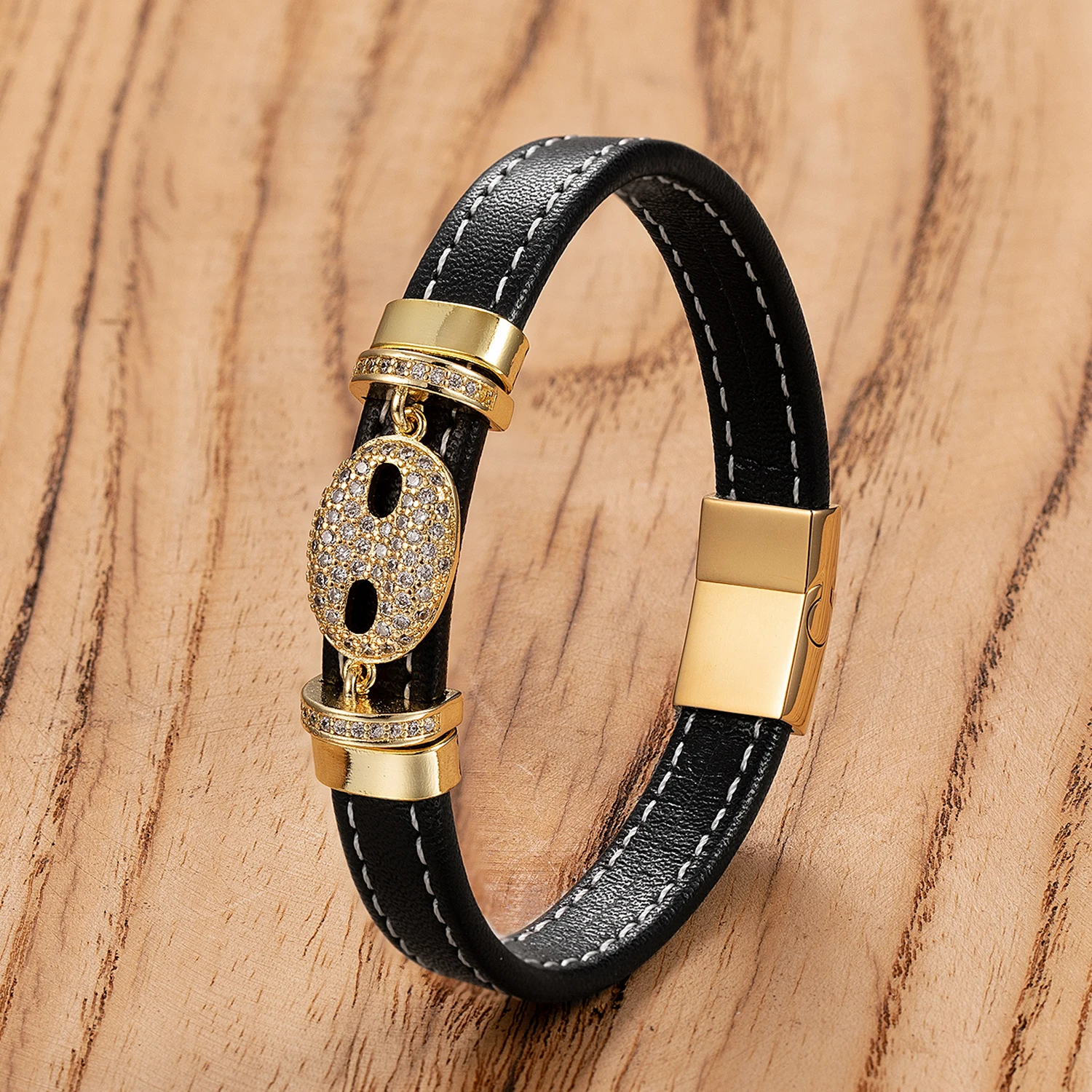 High Quality Braided Rope Woven Black Leather Men Bracelets Classic Style Stainless Steel Bangle for Friend Charm Jewelry Gifts