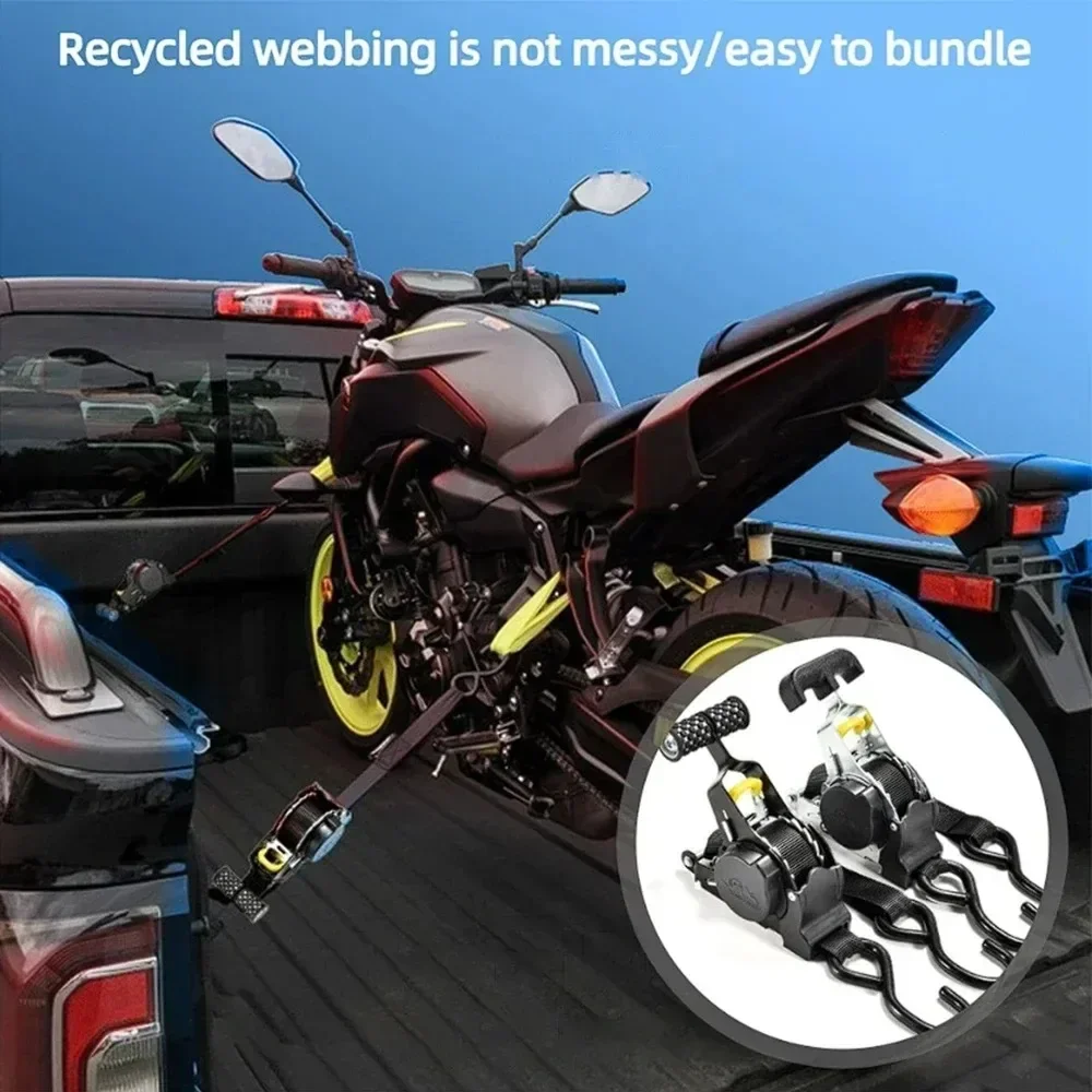 1/2PCS Auto Straps For Cargo Tape Retractable Belts For Motorcycles Ratchet Strap For Load Luggage Strap Ratchet Tensioner Belt