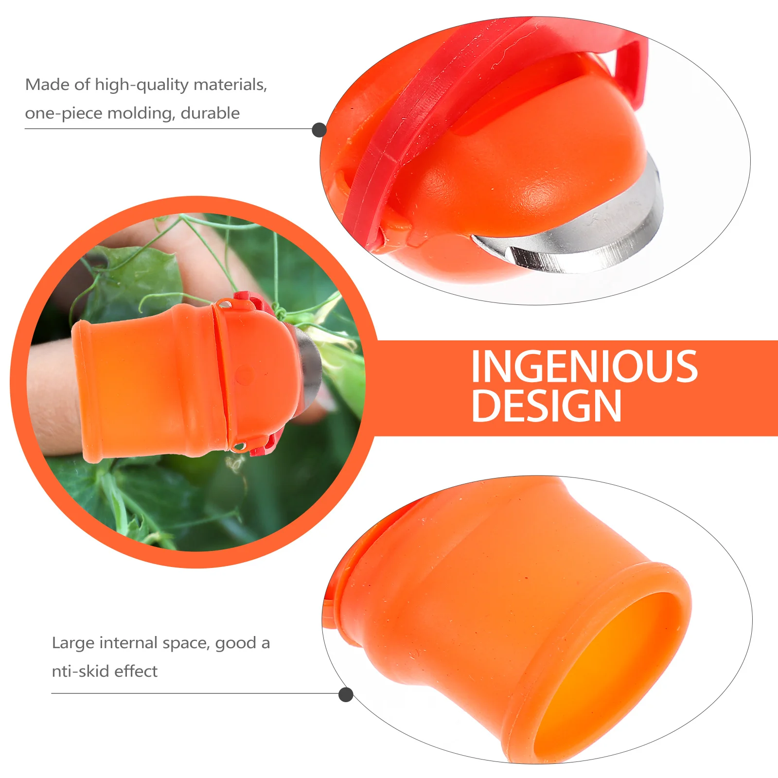 Cuchillos de pulgar para jardinería de verduras de acero inoxidable de silicona, herramienta de selección de plantas portátil para cosechar frutas y verduras fáciles