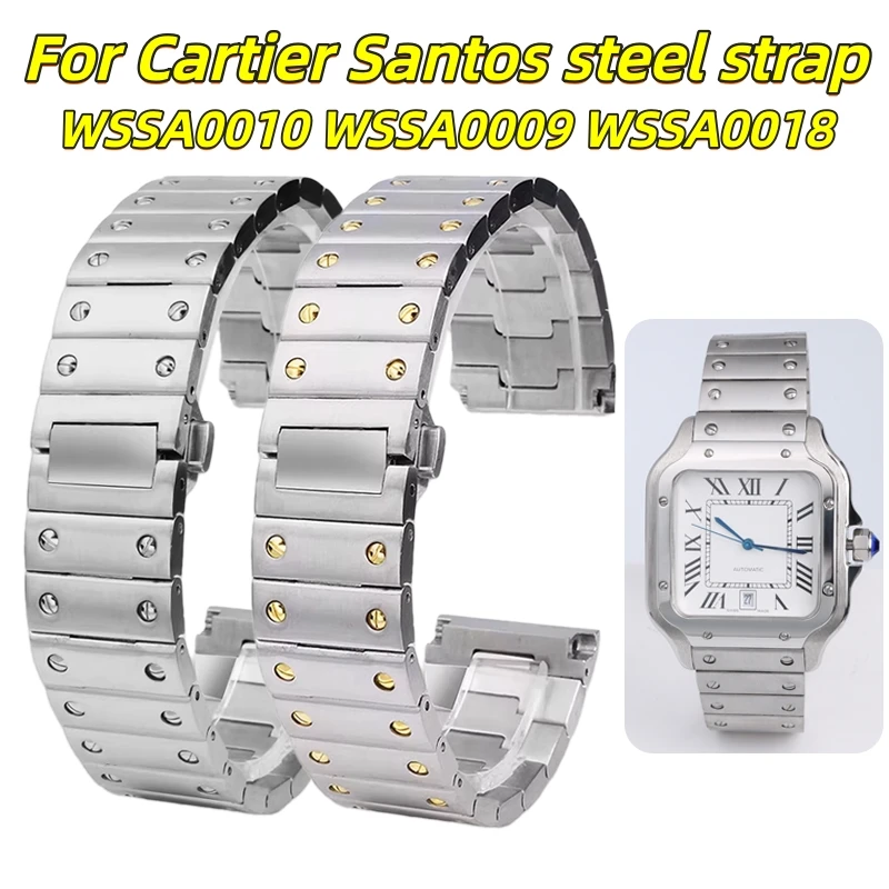 

Высококачественный стальной браслет 316L, 21 мм, для Cartier Santos WSSA0010 WSSA0009 WSSA0018, ремешок для часов, мужской ремешок из нержавеющей стали