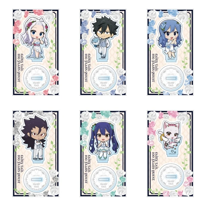 FAIRY TAIL 100 Years Quest Dress-up Ver Natsu Dragneel Q-style Acrylic Stand Model Plate Keychains Desktop Ornament