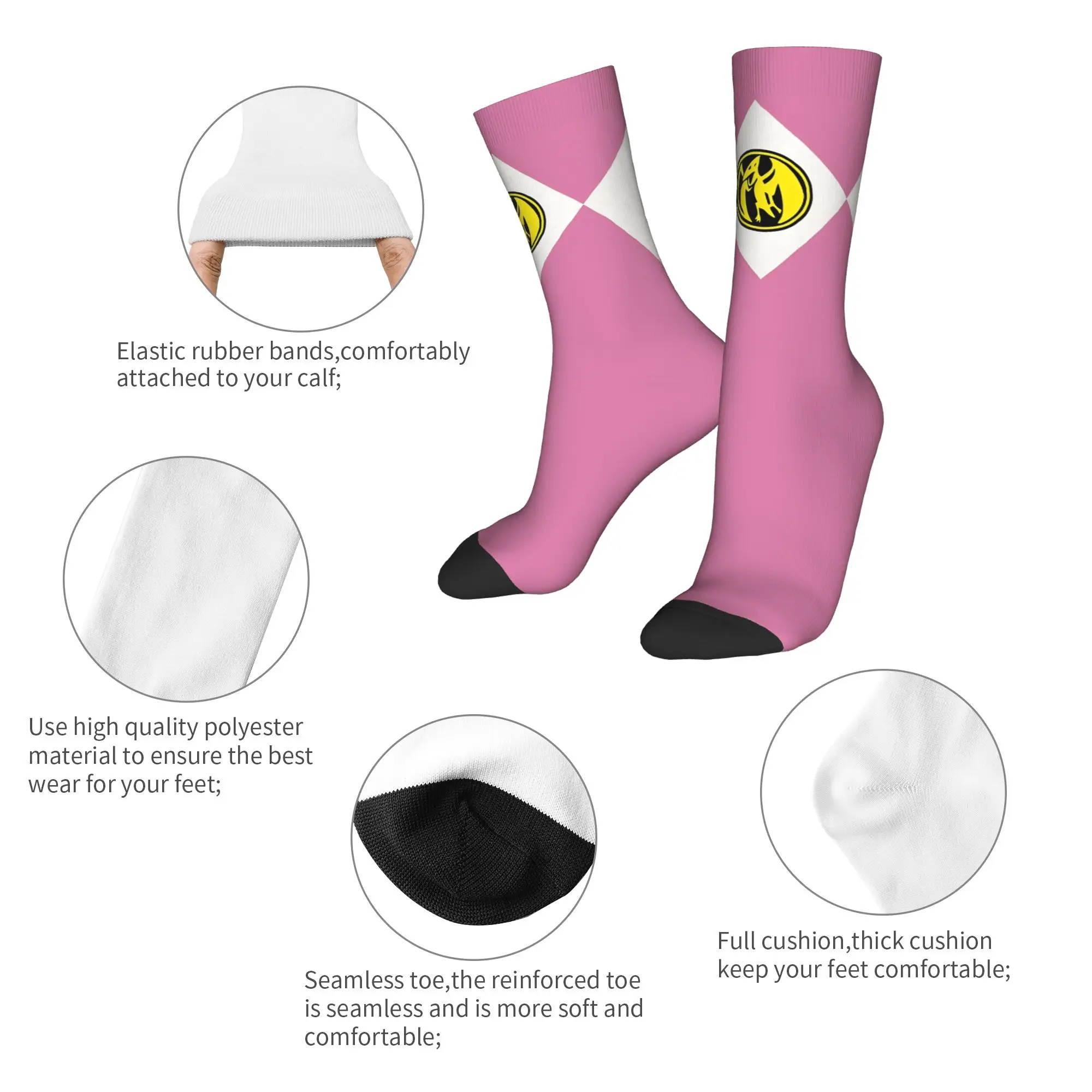 Pterodactyl Dinozord Powers Rangerr Socks Men's Women's Polyester Socks Harajuku Spring Summer Autumn Winter Middle Tube Socks