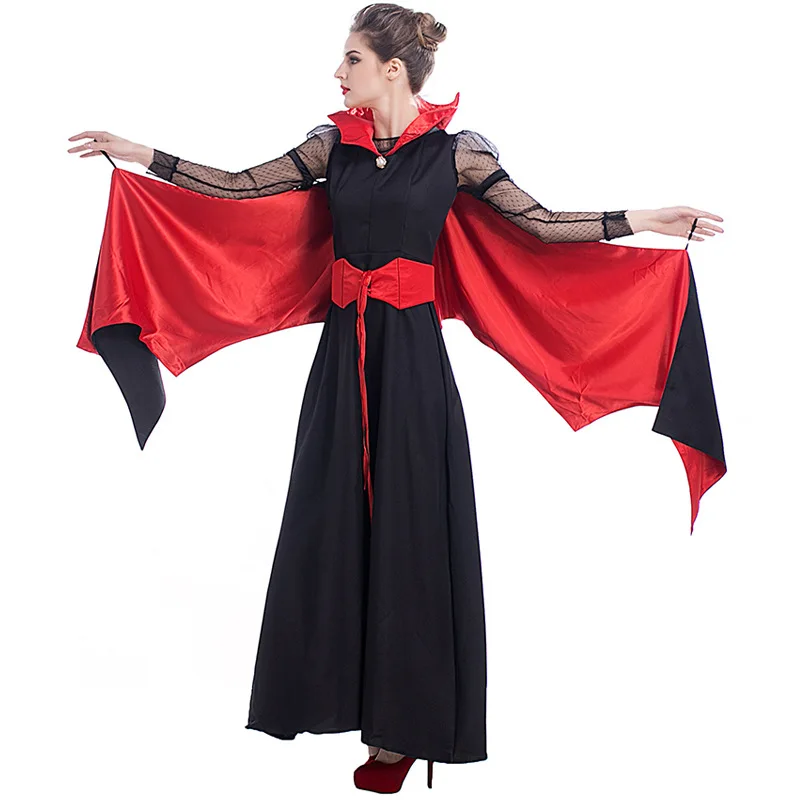 Teufel Fledermaus Vampir Königin Copslay Kleid für Frauen Halloween Kostüm Vintage mittelalter liche exzentrische Vampir Uniform Erwachsenen verkleiden