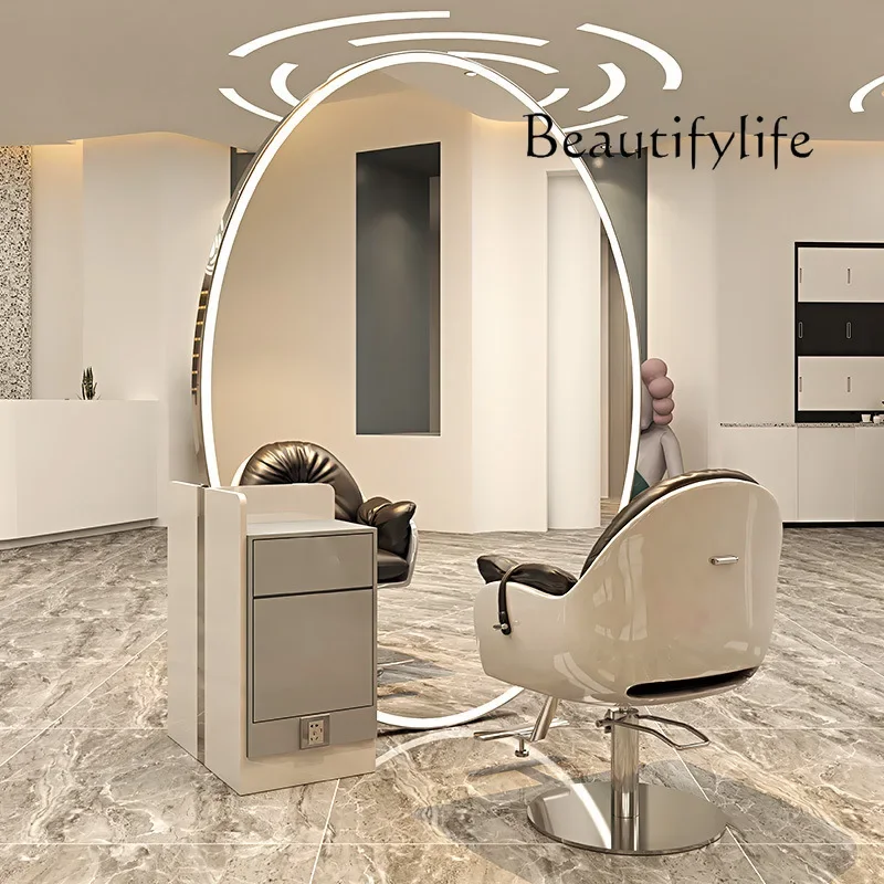 Y Mirror Table, Simple Barber Shop Mirror Can Be Hung On The Wall, Wall-mounted Hair Salon Special Modern Hair Cutting Mirror