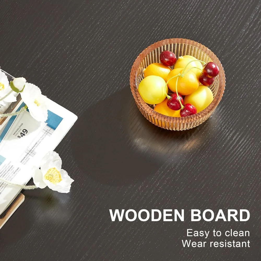 Wood Lift Top Coffee Table with Hidden Compartment and Storage Shelf for Living Room/Office Reception, Rising Tabletop, Black