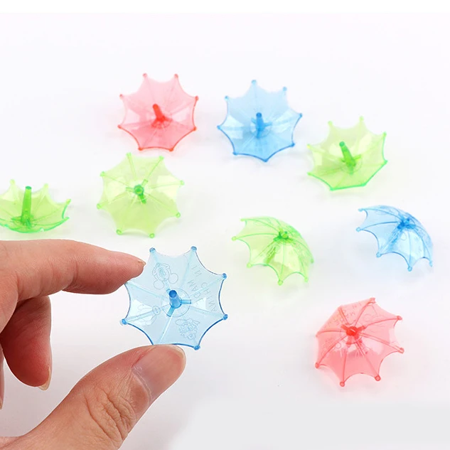 

50PCS Mini Umbrella Gyro Children's Toys Classic Nostalgic Transparent Small Gyro Spinning Toys Children's Party Finger Game Gif