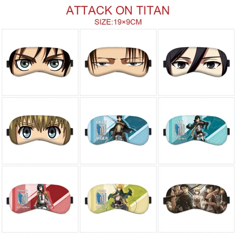 

Anime Eye Mask Attack on Titan Eren Mikasa Armin Levi Cartoon Lightproof For Sleeping Reduce Swelling Animation Eyes Masks