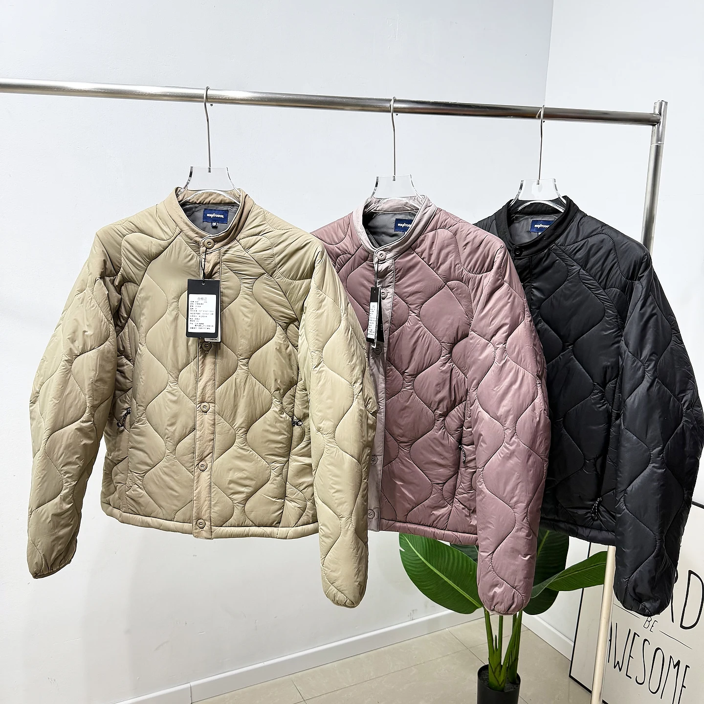 

Lightweight Warm Cotton Jaet Chinese Sle Button Inner Cotton Vest Winter Men's Clothing Cleanfit Long Sve Pure Color