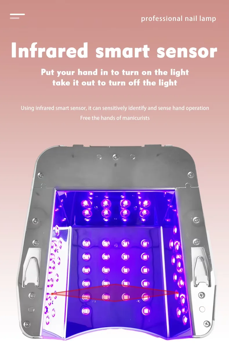 Ibelive Professional 80W Rechargeable UV LED Nail Lamp, 52pcs LED Bulbs 90S Cordless Nail Dryer for Salon Manicure