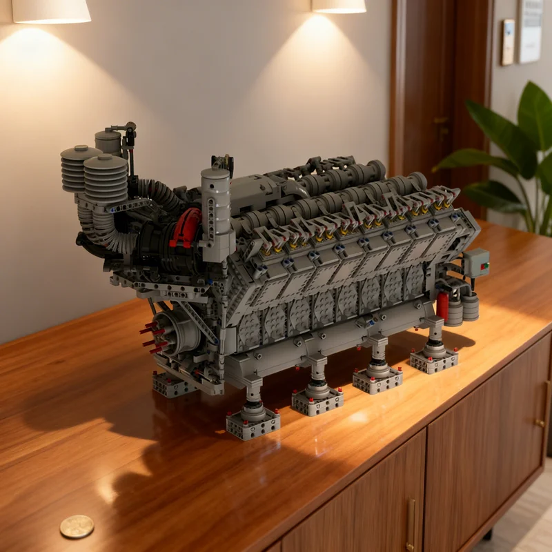 

4777pcs MOC V16 Diesel Engine Technical Model Building Blocks Construction Christmas Gifts Toy Creative DIY Idea Assemble Kids