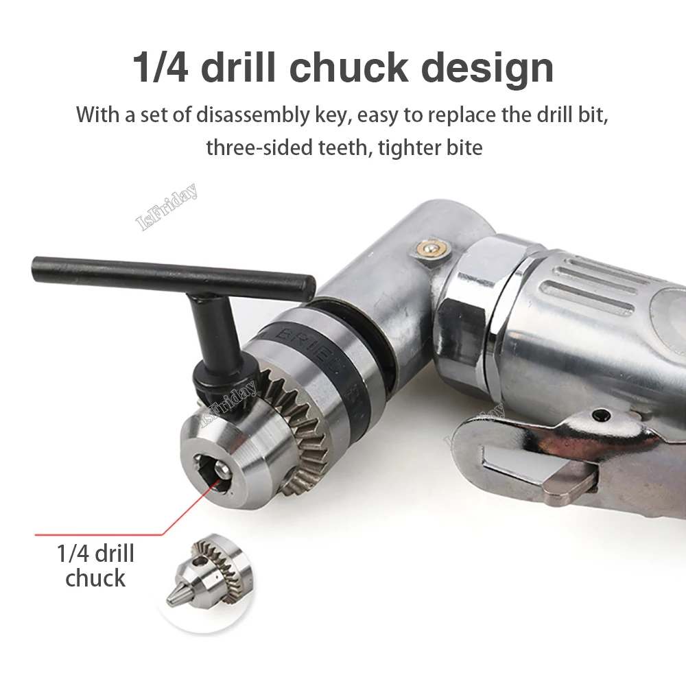 Mini Pneumatic Drill 90 Degree Elbow Air Drilling Machine Right Angle Air Punch Drill Grinding Polisher Mill Engraving Machine