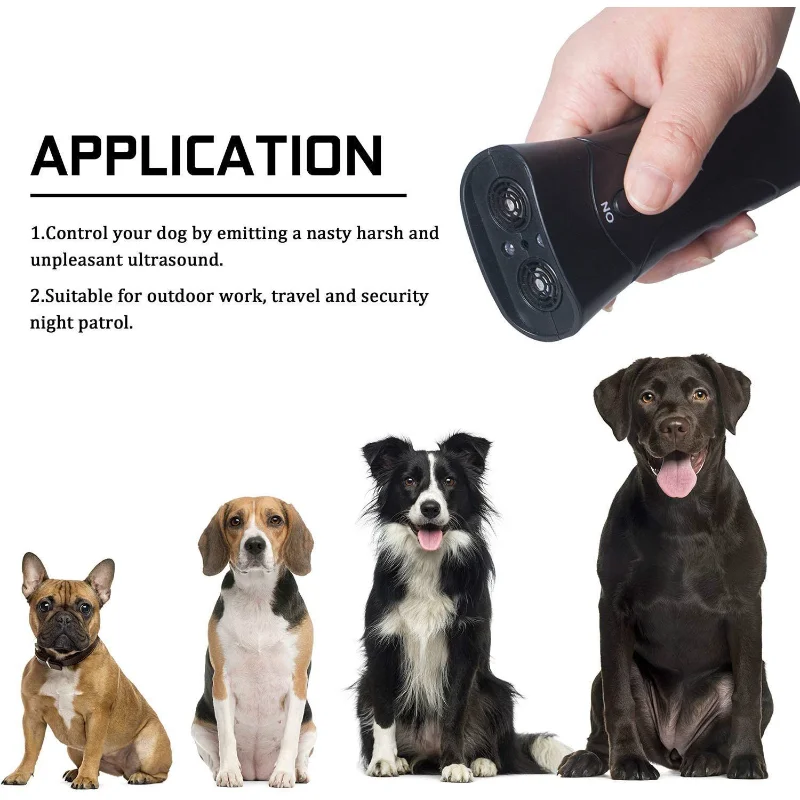 3 in 1 Pet Dog Repeller Whistle Anti Barking Stop Bark Training Device Trainer LED Ultrasonic Anti Barking Without Battery