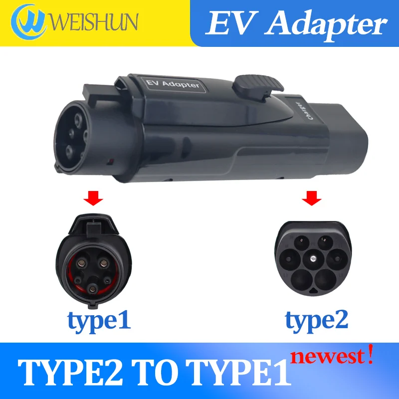

TYPE2 TO TYPE1 EV Adapter Electric Vehicle Charger Connecter for 16A/32A TYPE2 Charger TO TYPE1 Electric Car Adapter