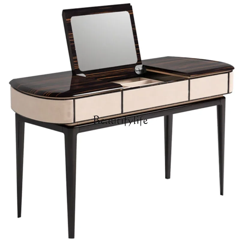 

z. *Простой, легкий, роскошный, элитный, для спальни, черное дерево, светлый, роскошный столик для макияжа с зеркалом, современный простой раскладной комод