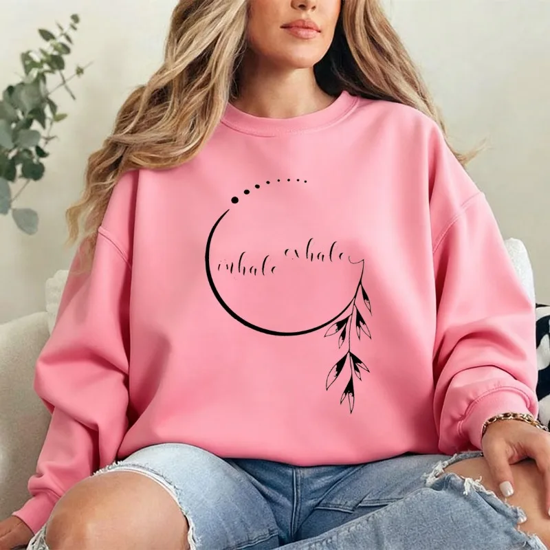 يستنشق الزفير البلوز تحفيزية هوديي للمرأة الجمالية اليقظة هودي اليوغا المعلم لمحبي اليوغا هدية Y2k الملابس