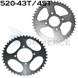 Motorcycle 520 43T/45T Rear Chain Sprocket 76mm/58mm For 110cc 125cc 150cc 200cc 250cc Motocross ATV Quad Pit Dirt Bike