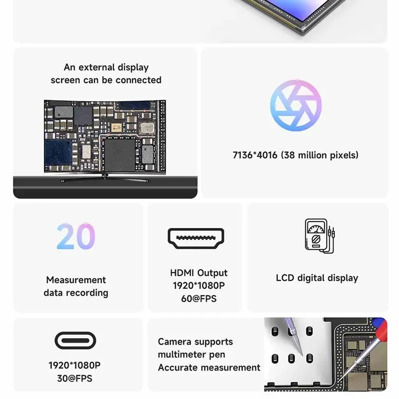 MECHANIC Action 2 Microscope Video Multimeter Support PCB Circuit Board Multimeter Pen Test for Phone PCB Repair Tools