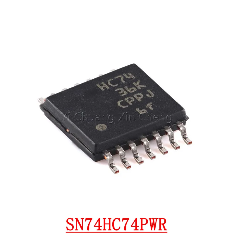 Chip inversor de seis canales, SN74HC74PWR 74HC74PW HC74 SMD 74HC74PWR TSSOP-14, 10 unidades