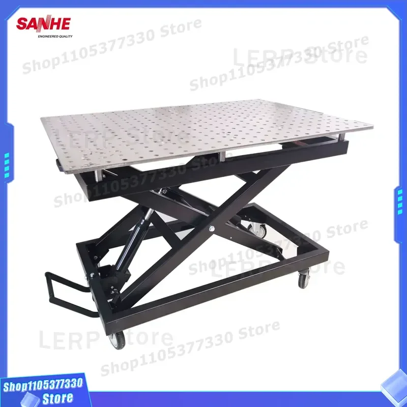 Professional Mobile Welding Workbench Heavy Duty Lifting Table Multi Function Adjustable Height Metal Working Station for