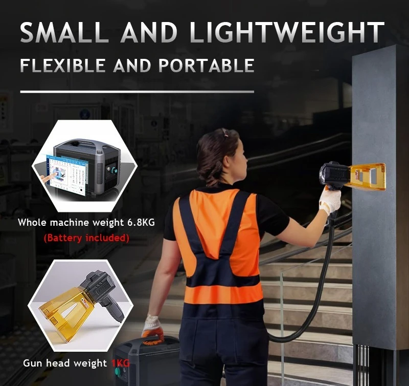 Handheld Portable Metal Laser Marking Machine for Plastic Stainless Steel Mechanical Tire Serial Number Outdoor Engraving