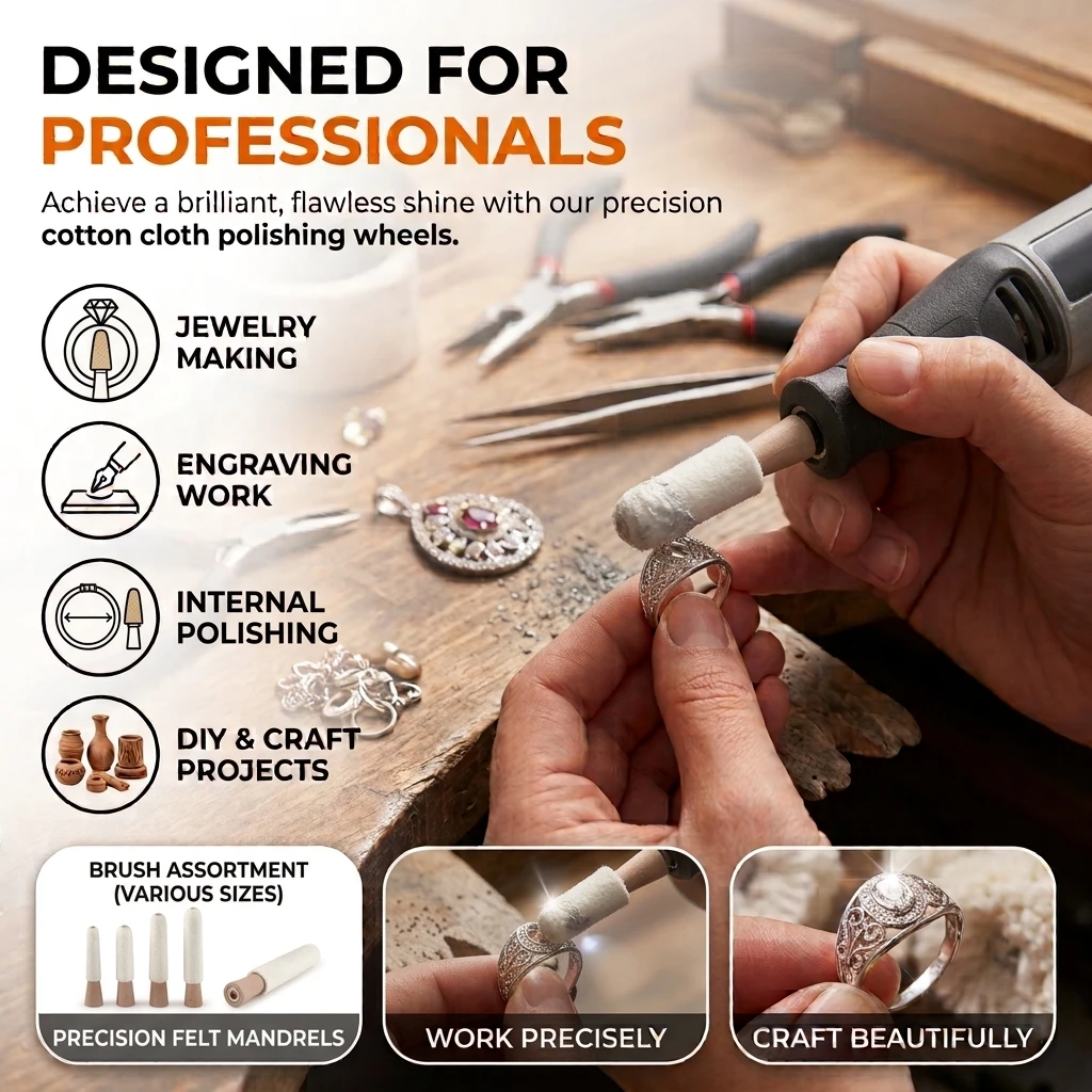 Jewelry Inner Hole Polishing Wheels for Ring Bracelet Buffing Durable Precision Brushes Rotary Tool Accessories DIY Jewelry tool
