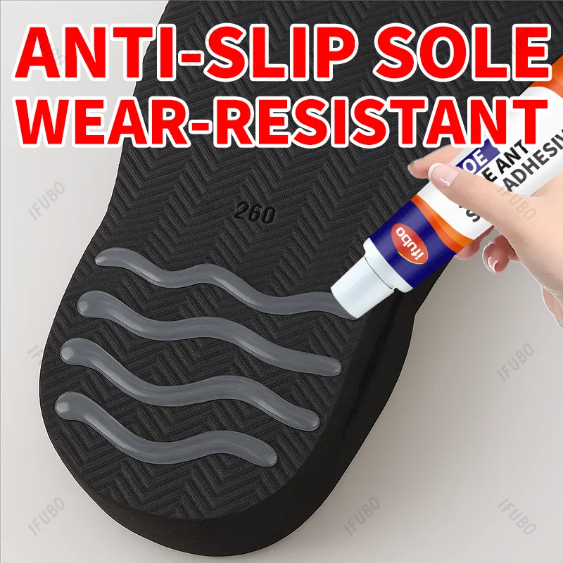 IFUBO Anti-Slip Sole Adhesive 10ML - Liquid Silicone Rubber Sports Shoes Grip Enhancer Wear-Resistant Hiking Outdoor Protection