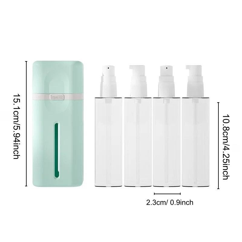 4-in-1 Travel Refillable Bottle Set, Including A Wash Kit, A Portable Tool, Suitable for Travel, Camping, and Business Trips