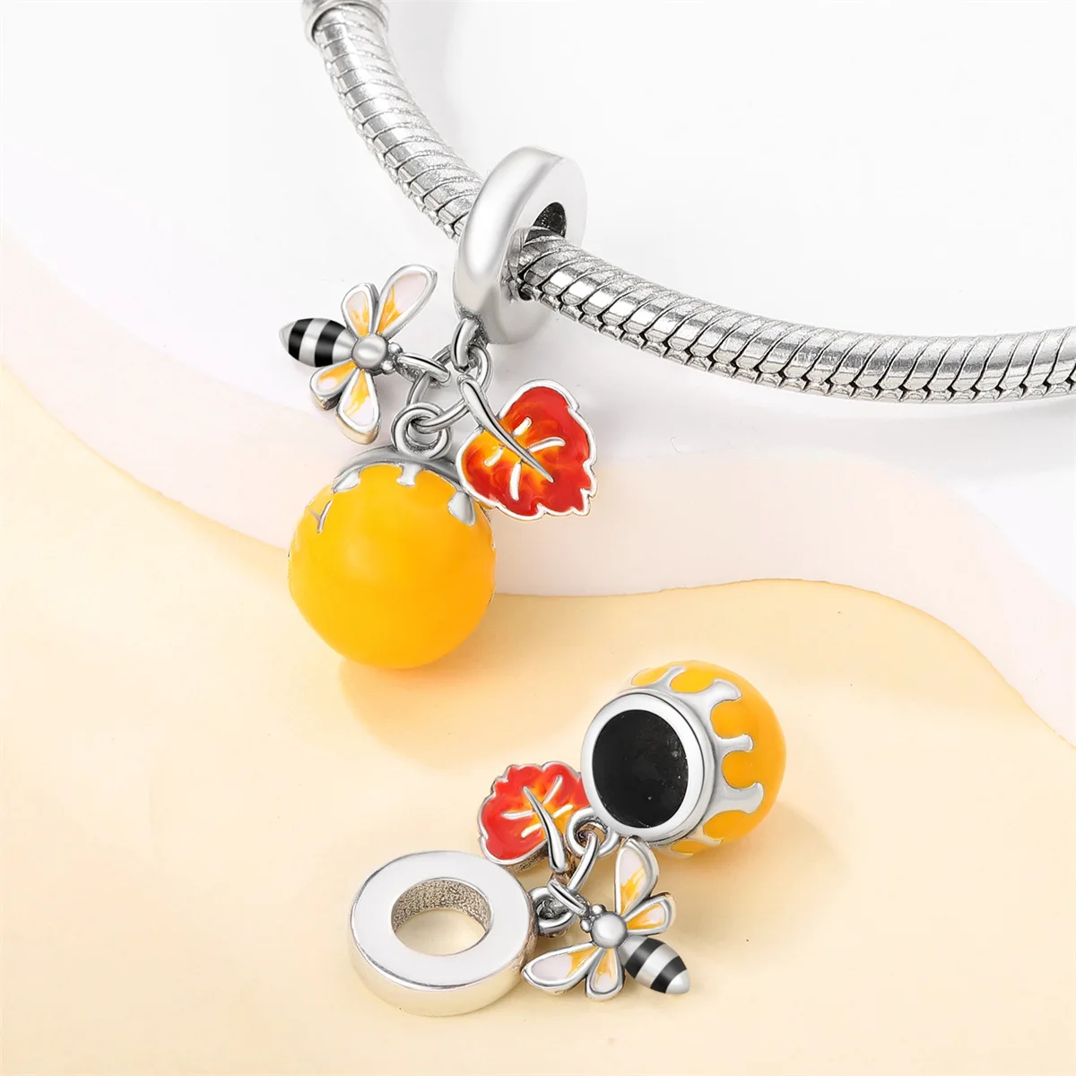 Original Charms Silver Plated Beads Fit Bracelets Bag Charms Diy Women Gift Accessory Squirrel Fox Acorn Maple Crystal Pendant view 3