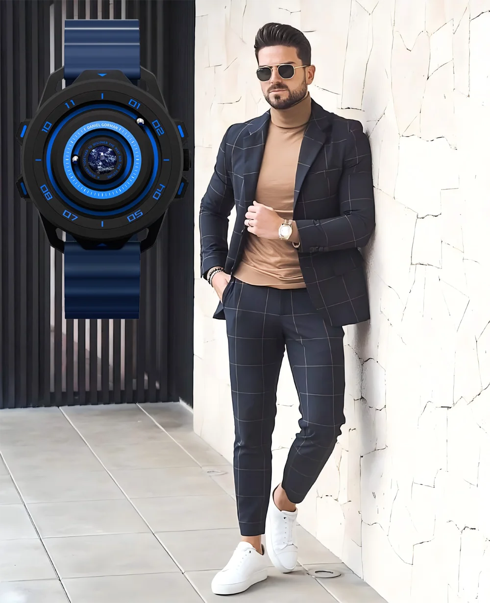 

Planet Design Men's Waterproof Quartz Watch Luminous Sport Wristwatch Unisex Magnetic Bead Pointers Cool Timepiece