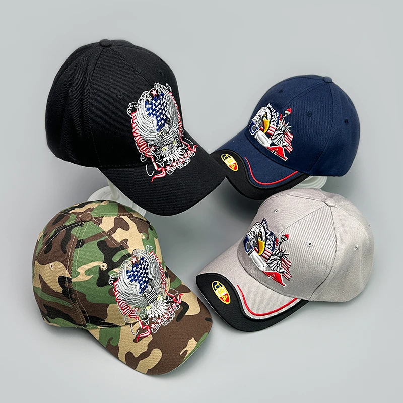 

Personal Letter Embroidery Baseball Hats America Eagle New Unisex Breathable Hardtop Sunshade Peaked Caps Versatile Outdoor ins