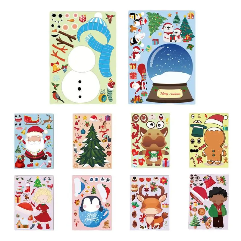 Christmas Face Sticke Christmas Theme Craft Sticker Holiday Christmas Element Make Your Own Stickers for Book Cards Letter