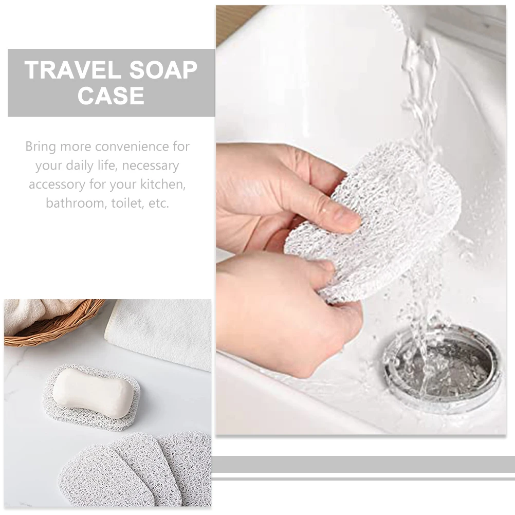 

10 Pcs Soap Holder PVC Non Draining Mat White Kitchen Bathroom Travel Shower Tray Bar Soap Holder for Sink