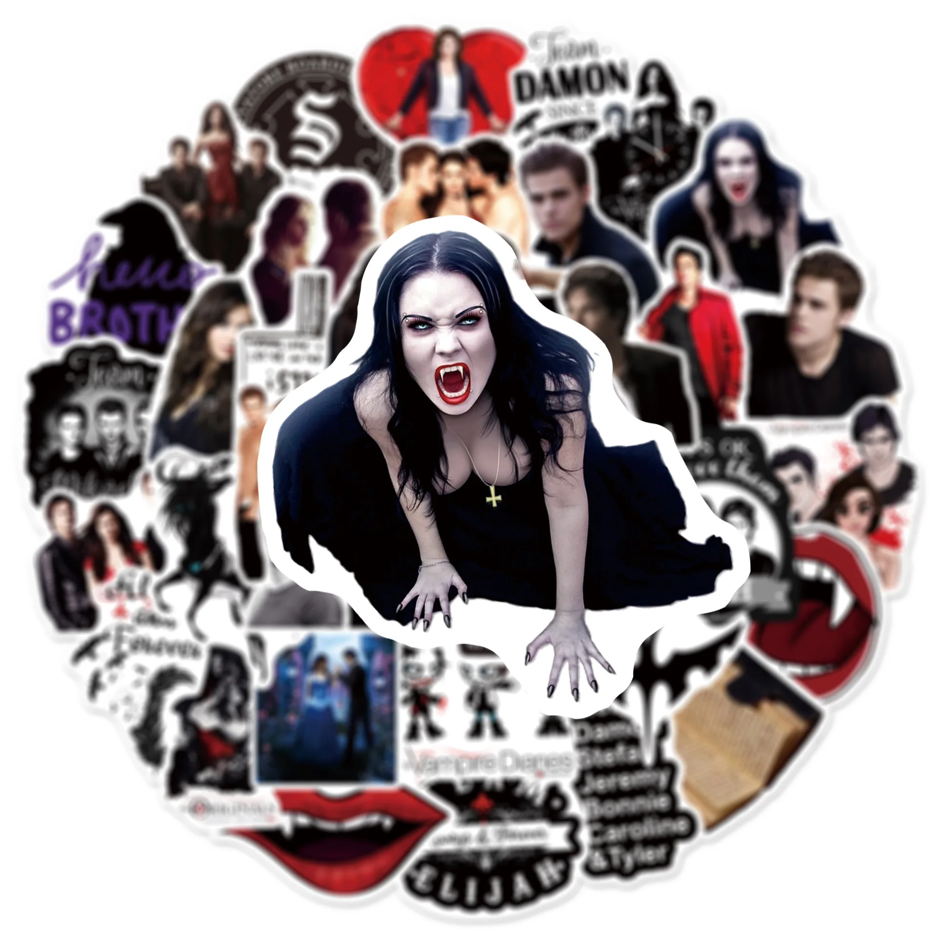 Autocollants waterproof de la série télévisée The Vampire Graffiti, 50 pièces, stickers, DIY, pour journal intime, voiture, ordinateur portable, bagages, vélo, moto, téléphone