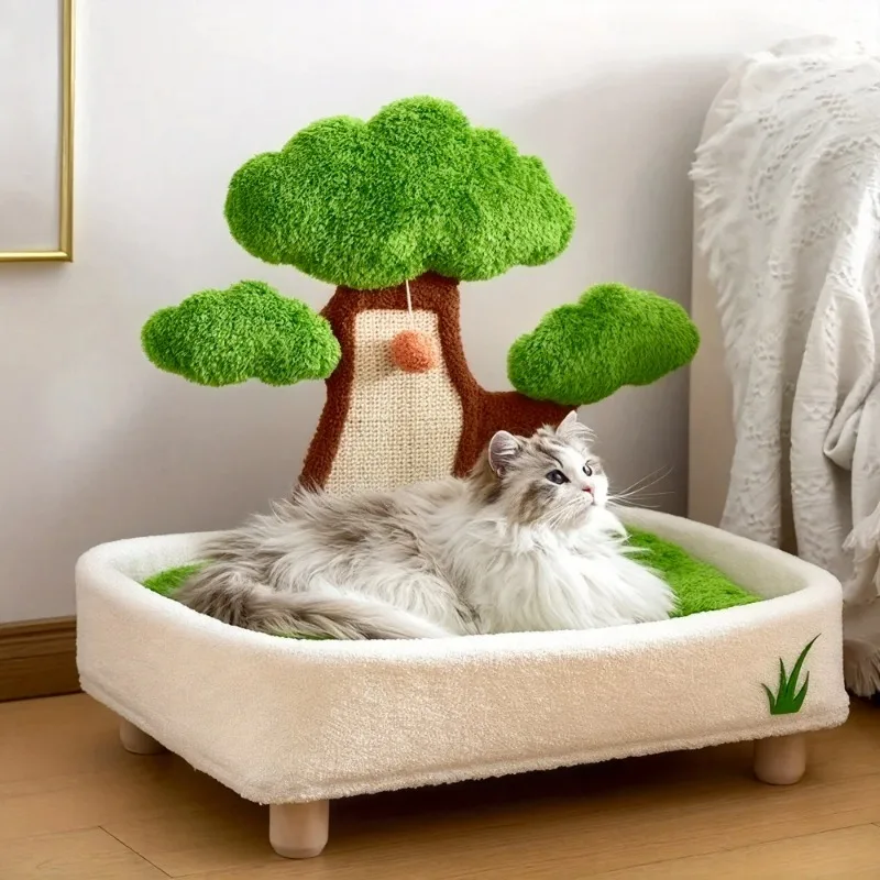 cuccia-e-tiragraffi-2-in-1-per-gatti-design-a-pino-arredo-per-animali-domestici-con-cuscino-rimovibile-e-lavabile-nido-caldo-per-tutte-le-stagioni